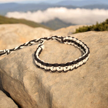 Load image into Gallery viewer, Canyon Breeze – Earthy Hemp Hiking Bracelet in Black and White