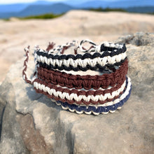 Load image into Gallery viewer, Canyon Breeze – Earthy Hemp Hiking Bracelet in Black and White