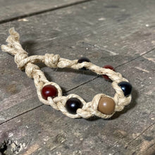 Load image into Gallery viewer, Thick Hemp Bracelet | Phatty Surfer Bracelet with Wood Beads