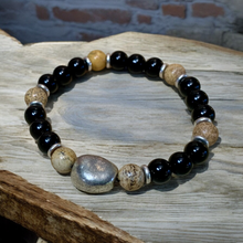 Load image into Gallery viewer, Obsidian Tranquility Bracelet | Hecate Collection | Buddha’s Balance Mala Bracelet | Midnight Harmony