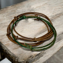 Load image into Gallery viewer, Surfer Style Leather Bracelet for Men – 2mm Cord Handmade Beach-Inspired Accessory