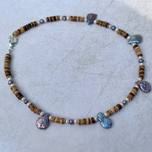 Load image into Gallery viewer, Wave Rider Necklace – Coastal Beaded Unisex Choker - Coconut Shells and Pearls