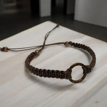 Load image into Gallery viewer, Friendship Bracelet Copper Karma Circle On Cotton Cord