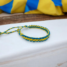 Load image into Gallery viewer, Ukrainian Flag Hemp Bracelet – Blue & Yellow Handmade Unisex Jewelry