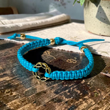 Load image into Gallery viewer, Friendship Bracelet Gold Karma Circle On Cotton Cord