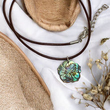 Load image into Gallery viewer, Leather Surfer Necklace with Mini Paua Shell – Iridescent Ocean Pendant for Men & Women