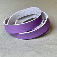 Load image into Gallery viewer, Boho Leather Wrist Wrap – Men’s or Women’s Bracelet Purple Triple Wrap, Snap Closure