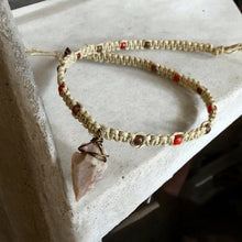 Load image into Gallery viewer, Primitive Flint Arrowhead Necklace – Natural Hemp Cord Design