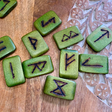 Load image into Gallery viewer, Viking Rune Set – Elder Futhark Runes in Pouch for Norse Divination & Pagan Gifts