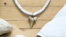Load image into Gallery viewer, Shark Spirit Necklace – Puka Shell & Shark Tooth Tribal Jewelry, Custom Long Men's Unisex Necklace