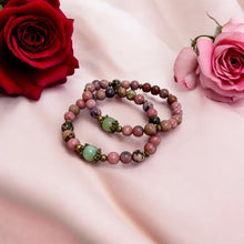 Load image into Gallery viewer, Zen Bloom – Rhodonite & Aventurine Spiritual Bracelet