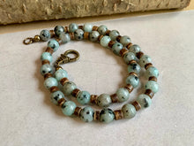 Load image into Gallery viewer, Sesame Jasper Necklace Real Stone Mens Primitive Jewelry, Men's Tribal Necklace, Rustic Choker for Men