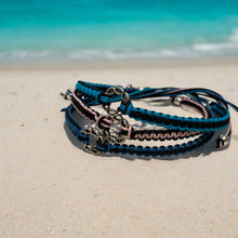 Load image into Gallery viewer, Friendship Anklet Silver Karma Circle Turquoise | Beach Bracelet | Casual Summer Style