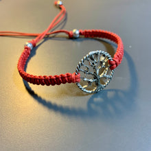 Load image into Gallery viewer, Friendship Bracelet Silver Tree Of Life On Cotton Cord