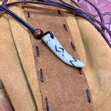 Load image into Gallery viewer, Viking Pendant Carved Deer Antler with Runes - Good Luck Charm - Jera Rune- Norse/Warrior/Fertility/Amulet - Leather Necklace