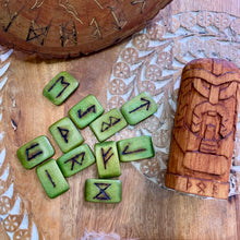 Load image into Gallery viewer, Viking Rune Set – Elder Futhark Runes in Pouch for Norse Divination & Pagan Gifts