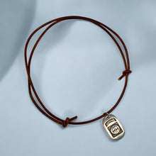 Load image into Gallery viewer, Leather Necklace with Airborne Dog Tag – Military-Inspired Pendant