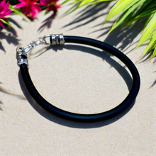 Load image into Gallery viewer, Black Tide Minimalist Bracelet | Shoreline Black Men's Bracelet | Leather-Style Bracelet