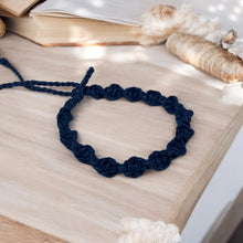 Load image into Gallery viewer, Tidal Flow – Twisted Hemp Surfer Bracelet -  Navy Blue