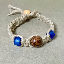 Load image into Gallery viewer, Thick Hemp Bracelet | Surfer Bracelet with Wood Beads