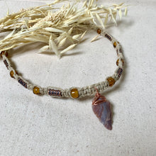 Load image into Gallery viewer, Handcrafted Tribal Necklace | Real Flint Arrowhead on Hemp Cord | Men's Tribal Necklace