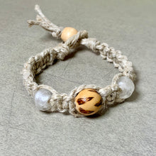 Load image into Gallery viewer, Thick Hemp Bracelet | Surfer Bracelet with Wooden and Glass Beads