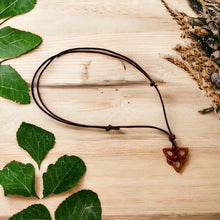 Load image into Gallery viewer, Last One - Leather Necklace With Celtic Knot Triskele Red Jade