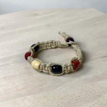 Load image into Gallery viewer, Surfer Hemp Bracelet Phatty Flat Wood Beads