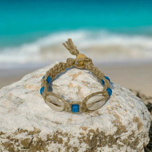 Load image into Gallery viewer, Boho Surfer Bracelet - Phatty Flat Hemp with Cowrie Shell Charm