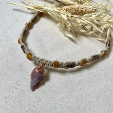 Load image into Gallery viewer, Handcrafted Tribal Necklace | Real Flint Arrowhead on Hemp Cord | Men's Tribal Necklace