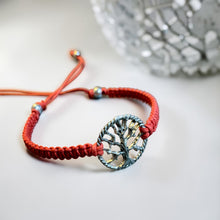 Load image into Gallery viewer, Friendship Bracelet Silver Tree Of Life On Cotton Cord