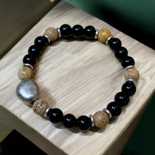 Load image into Gallery viewer, Obsidian Tranquility Bracelet | Hecate Collection | Buddha’s Balance Mala Bracelet | Midnight Harmony