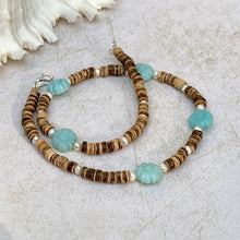 Load image into Gallery viewer, Sea Breeze Shell Necklace – Beach Style for Surfers & Travelers - Coconut Shells and Amazonite