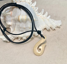 Load image into Gallery viewer, Maori Tribal Style Hand Carved Bone 'HEI-MATAU' Fish Hook SAFE JOURNEY Necklace