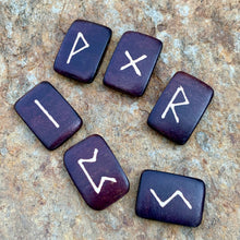 Load image into Gallery viewer, Elder Futhark Rune Set – Norse Pagan Gift for Men & Women - Hand Carved