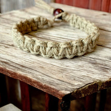 Load image into Gallery viewer, Natural Double Hemp Bracelet – Unisex Sandy Beige Boho Style
