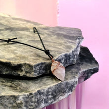 Load image into Gallery viewer, Stone Hunter – Quartz Arrowhead Leather Necklace, Primitive Jewelry