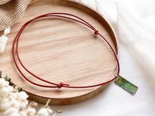 Load image into Gallery viewer, Sea Stone Amulet – Handmade Leather Necklace with Iridescent Paua Shell