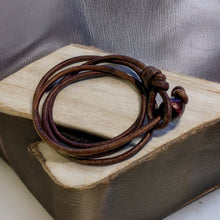 Load image into Gallery viewer, Leather Triple Wrap Bracelet | Handmade Surfer & Boho Style | Rustic Journey Wrap Bracelet