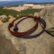 Load image into Gallery viewer, Ocean Tides Wrap Leather Men's Bracelet – 3mm Cord Surfer Style