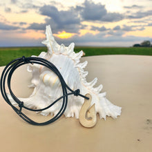 Load image into Gallery viewer, Maori Tribal Style Hand Carved Bone 'HEI-MATAU' Fish Hook SAFE JOURNEY Necklace