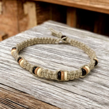 Load image into Gallery viewer, Surfer Phatty Thick Hemp Necklace With Wooden Beads