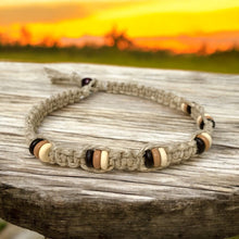Load image into Gallery viewer, Surfer Phatty Thick Hemp Necklace With Wooden Beads