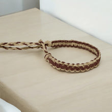 Load image into Gallery viewer, Natural Flat Hemp Surfer Bracelet – Earthy Brown Beach Style