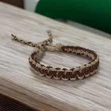 Load image into Gallery viewer, Natural Flat Hemp Surfer Bracelet – Earthy Brown Beach Style