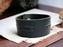 Load image into Gallery viewer, Rustic Wrap Bracelet – Natural Black Leather