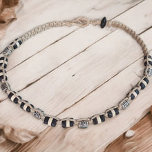 Load image into Gallery viewer, Natural Hemp Choker – Flat Weave Earthy Rustic Design