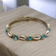 Load image into Gallery viewer, Hemp Necklace Natural with Cowrie Shells and Glow in The Dark Beads - sunnybeachjewelry