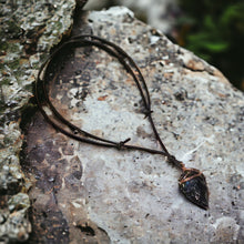 Load image into Gallery viewer, Nightfall Talisman – Real Obsidian Arrowhead Necklace Primitive Jewelry, Men's Tribal Necklace