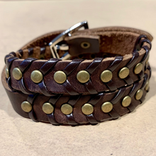 Load image into Gallery viewer, Men’s Leather Wrap Bracelet Cuff, Wrist Band, Husbands Gift